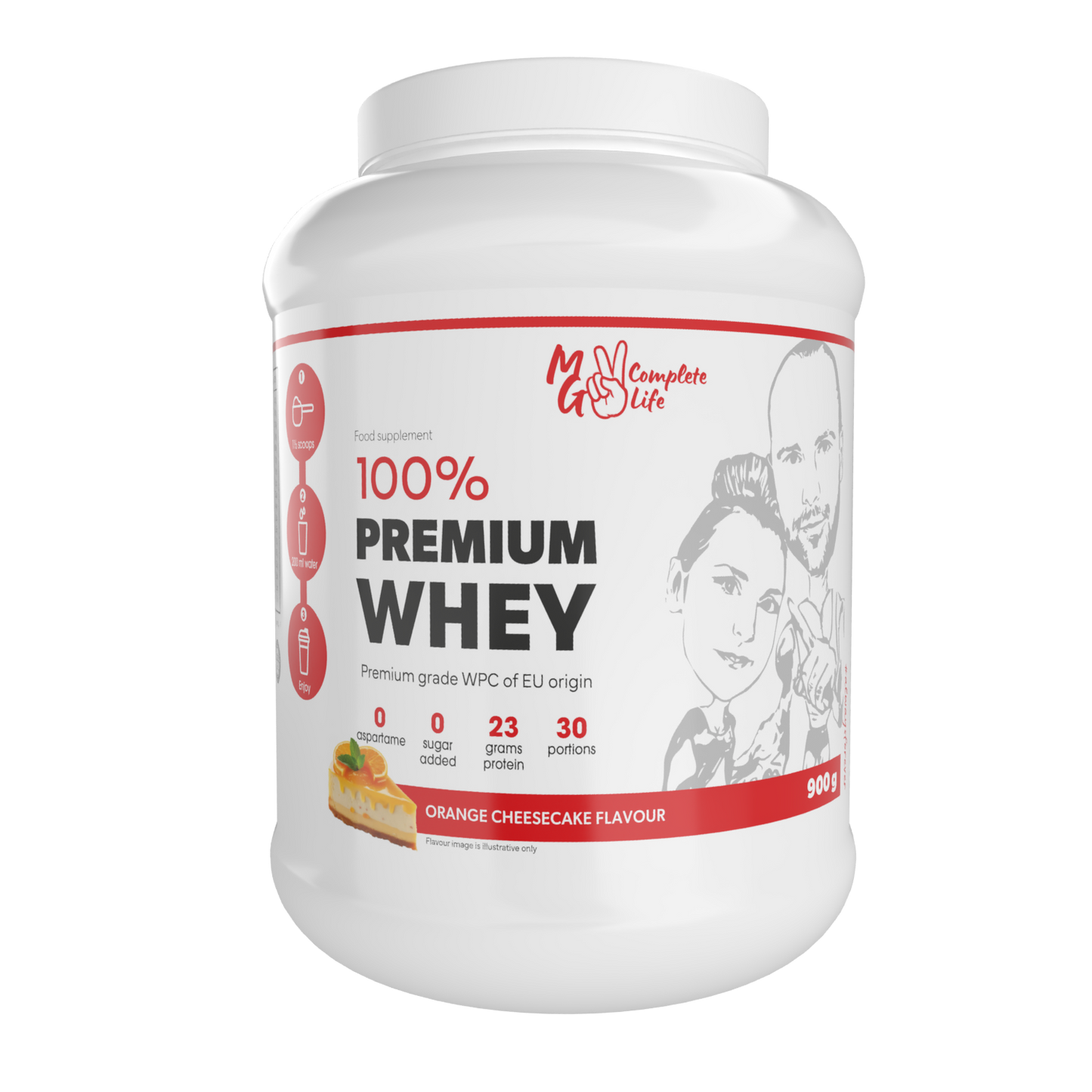 MG Complete Life Whey Protein 900g - 23g Per Serving