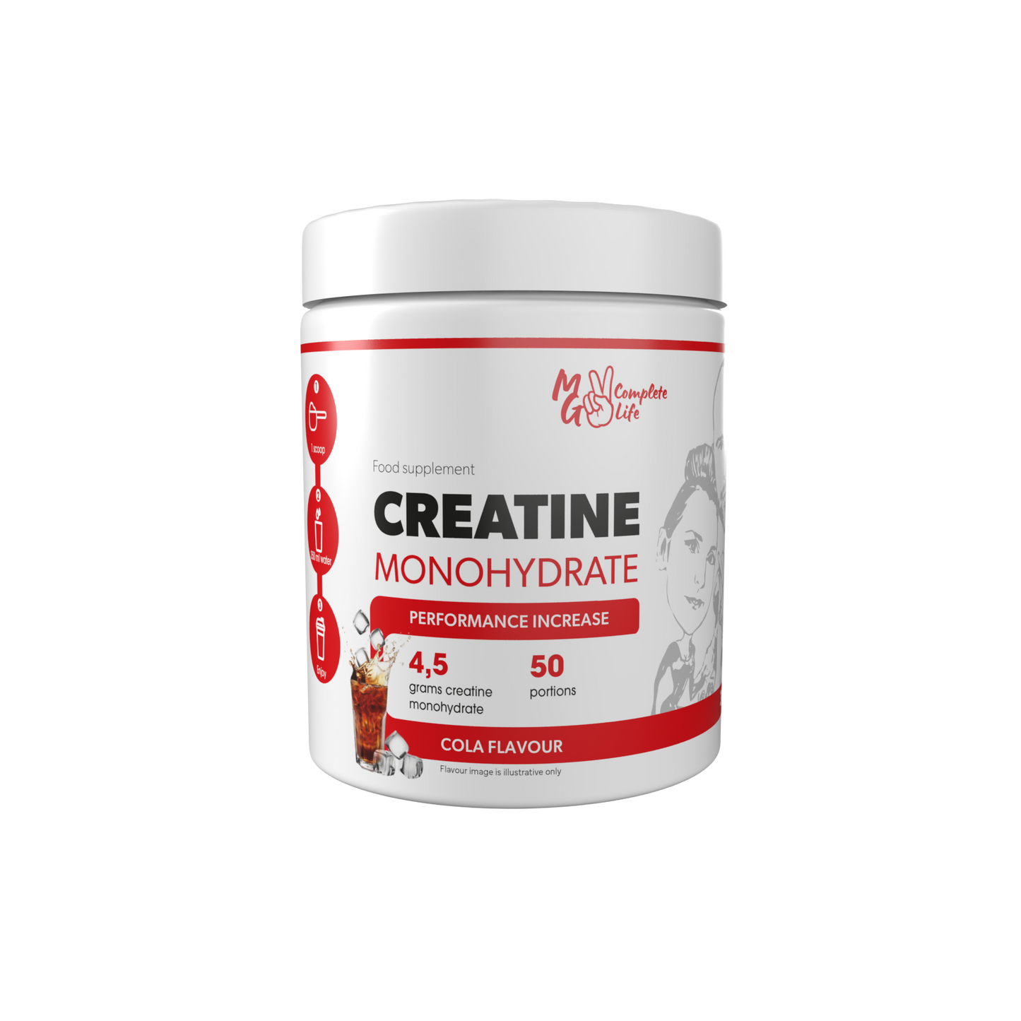 MG Complete Life Creatine Monohydrate Cola 300g - Pure Quality