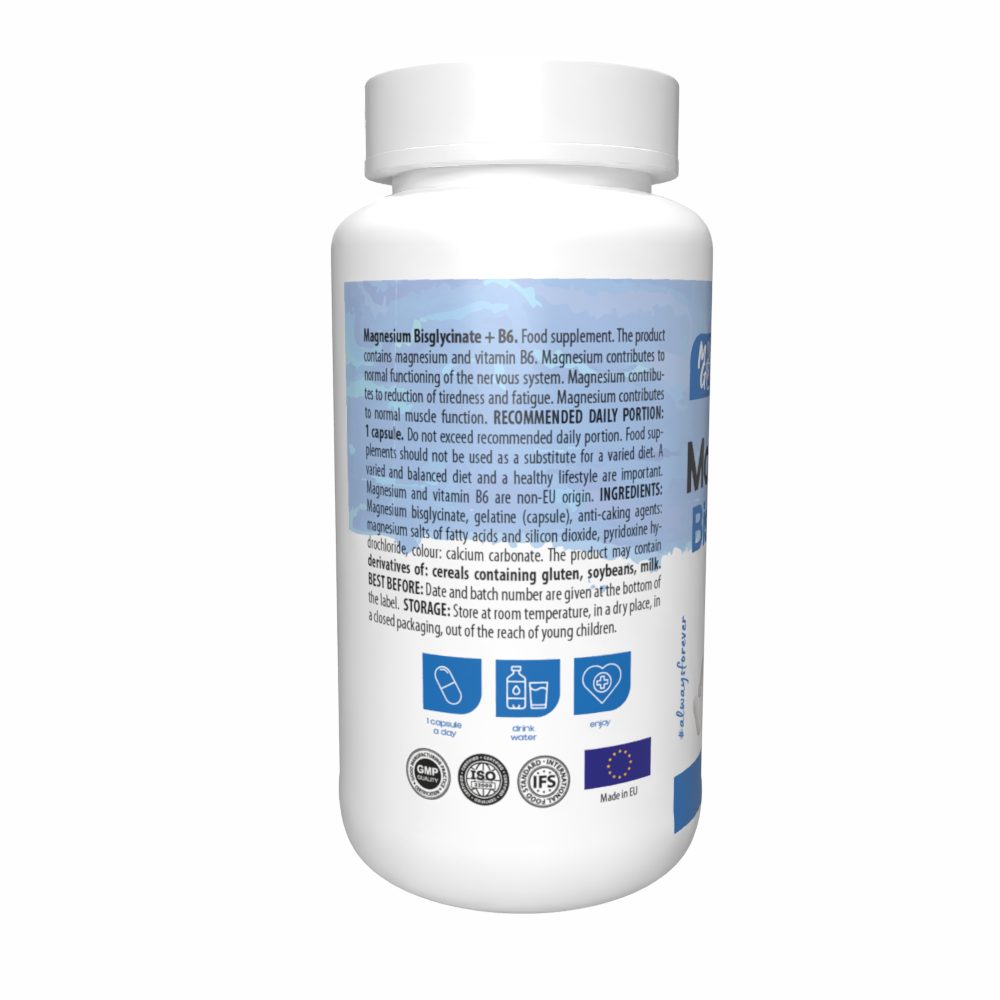 MG Complete Life Magnesium Bisglycinate 125mg + B6 60 Capsules SOON IN STOCK!