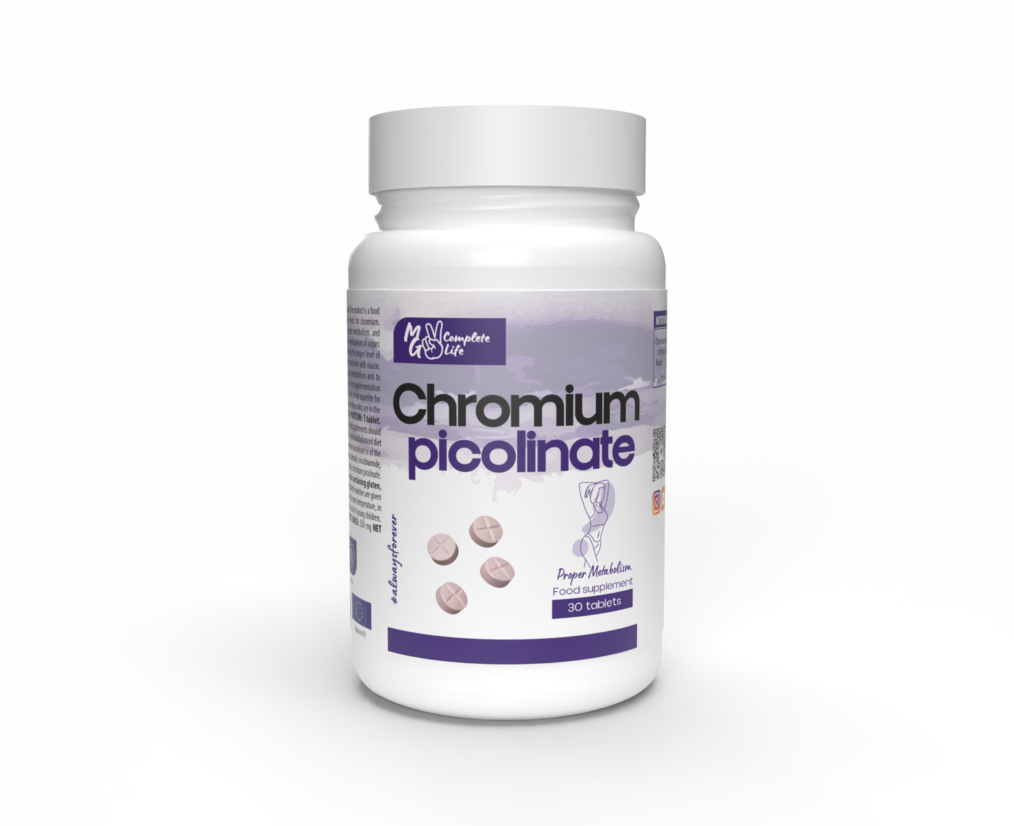 MG Complete Life Chromium Picolinate 30 Tablets