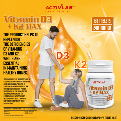 Activlab Vitamin D3+K2 MAX 120 Tablets [PL]